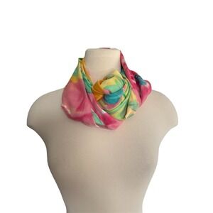Art Of The Scarf Made In Italy Floral Multi Scarf  34x34 Feminine Boho Festival